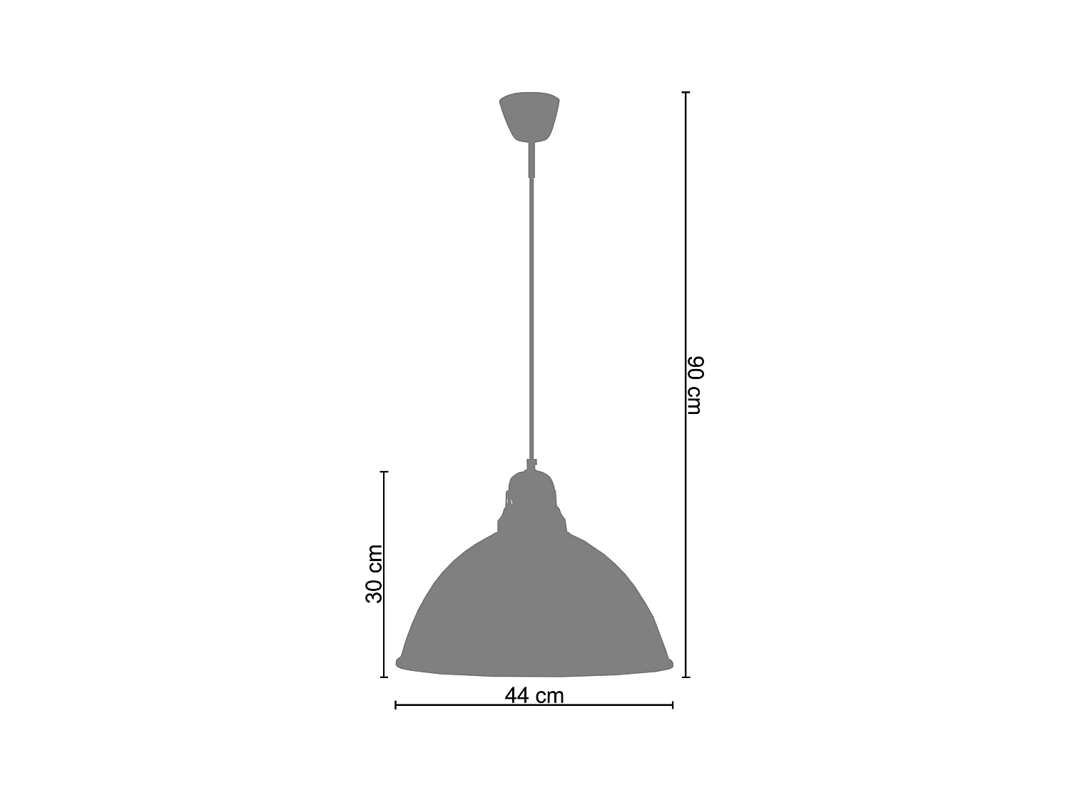 Suspensión  TOSEL ,metal,Blanco,A90xD44xP44cm