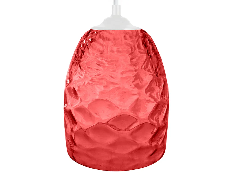 Lampadario a sospensione  metallo ,vetro oval  AATELLIER  rosso  D'17cm