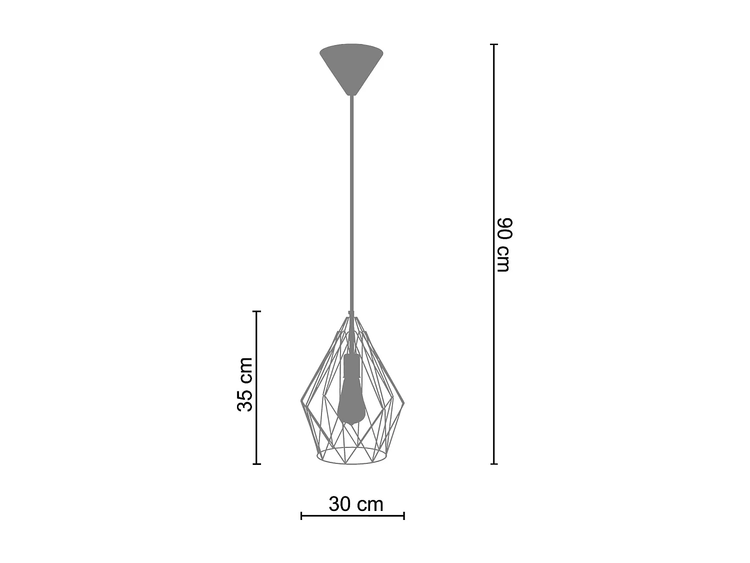 Suspension TOSEL ,métal,Aluminium,H90xD35xP30cm