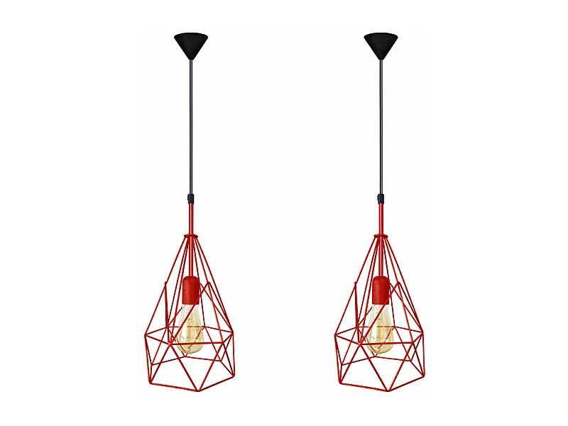 Suspensão TOSEL  PYRAMIDAL LOT 2 vidro quadrado opala D40 x  H70  cm