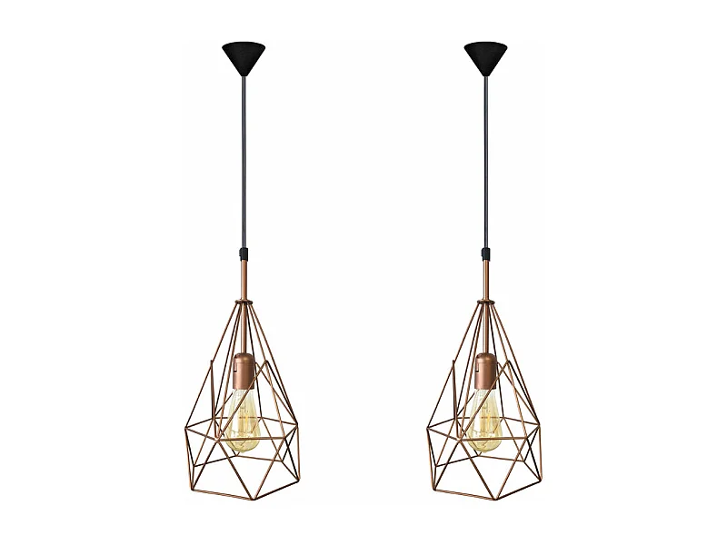 Suspensão TOSEL  PYRAMIDAL LOT 2 metal geométrico Dourado D20 x  H96  cm