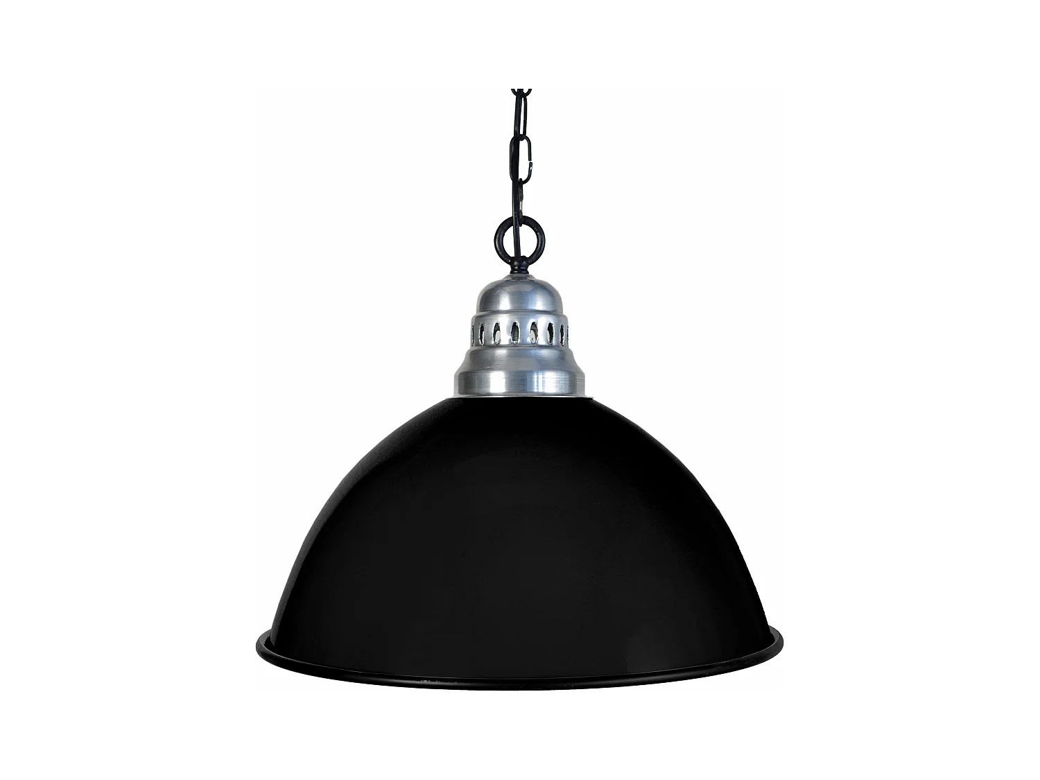 Suspensão TOSEL  BACINO    metal cúpula Preto fosco D44 x  H90  cm