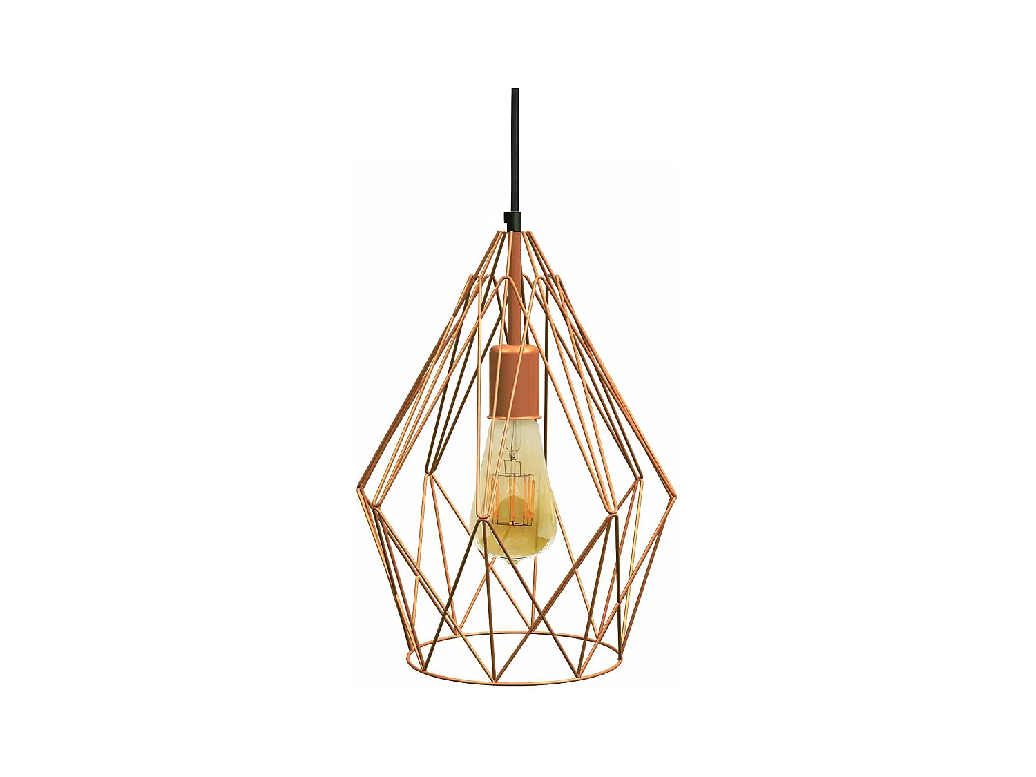 Suspensão TOSEL ABERDEEN metal geométrico cobre D30 x  H90  cm