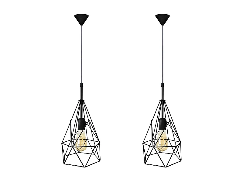 Suspensão TOSEL  PYRAMIDAL LOT 2 metal geométrico vermelho D20 x  H96  cm