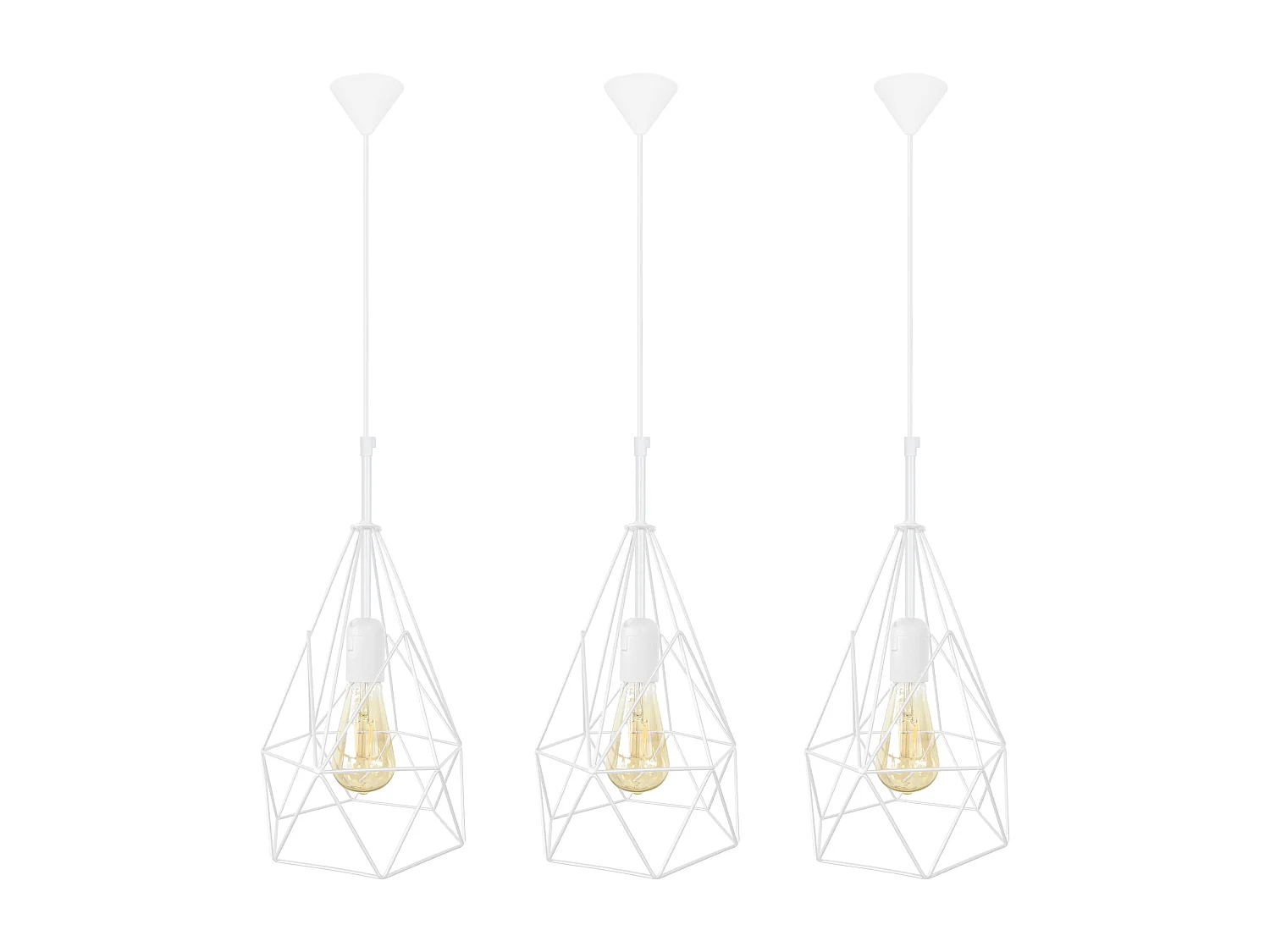 Suspension TOSEL ,métal,Blanc ,H96xD 20x P 20cm