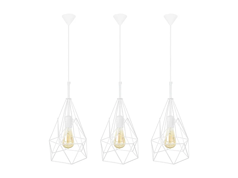 Suspension TOSEL ,métal,Blanc ,H96xD 20x P 20cm