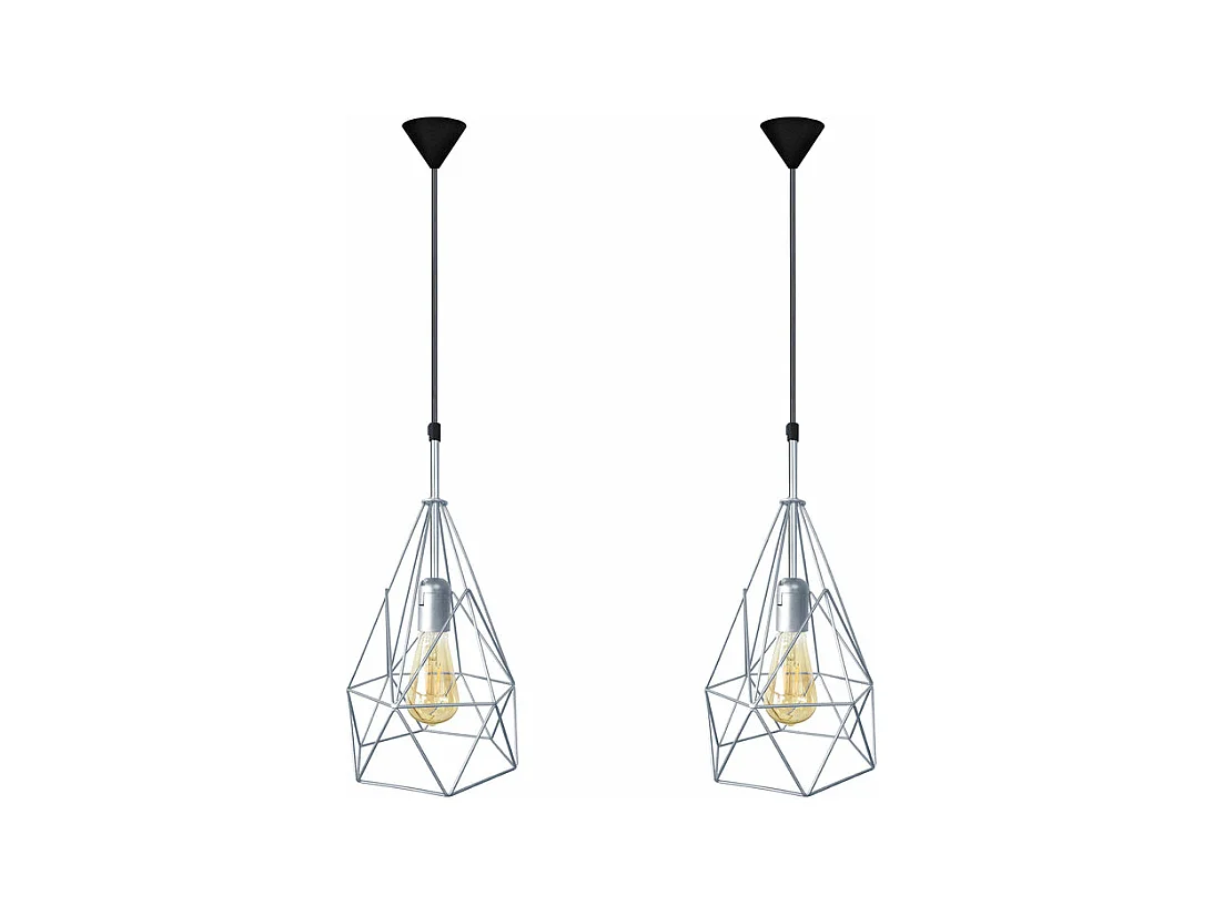 pair Suspension géométrique métal aluminium 96 cm.