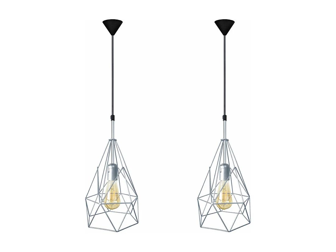 pair Suspension géométrique métal aluminium 96 cm.