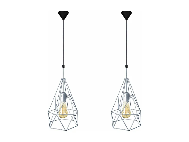 pair Suspension géométrique métal aluminium 96 cm.