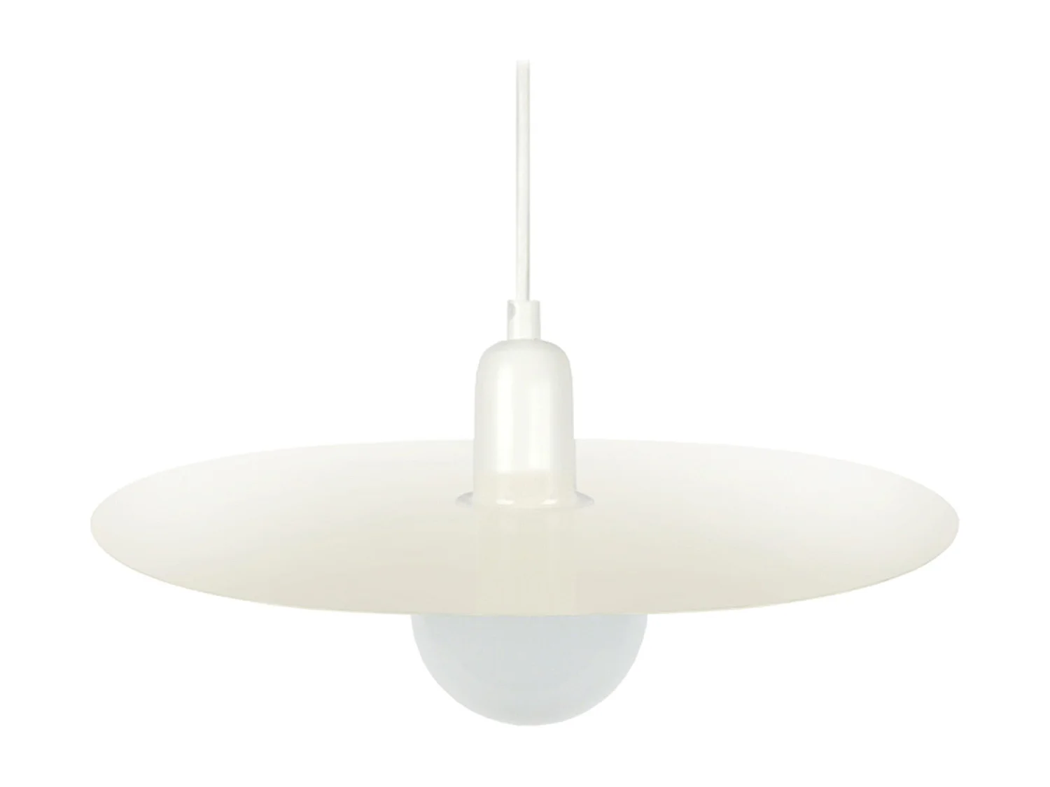 Suspension disque métal blanc 70 cm.