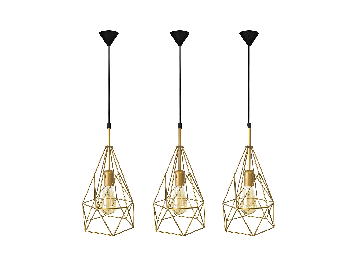 Suspensión  TOSEL ,metal ,Dorado ,A96x D20xP20cm