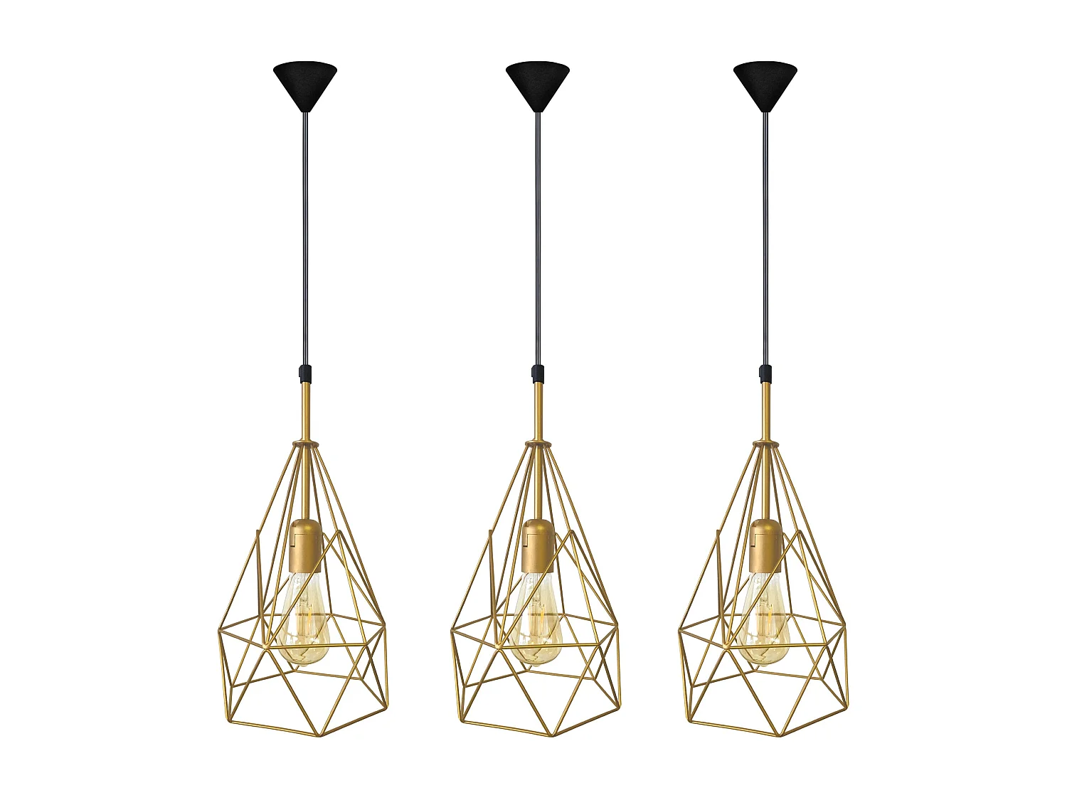 Suspensión  TOSEL ,metal ,Dorado ,A96x D20xP20cm