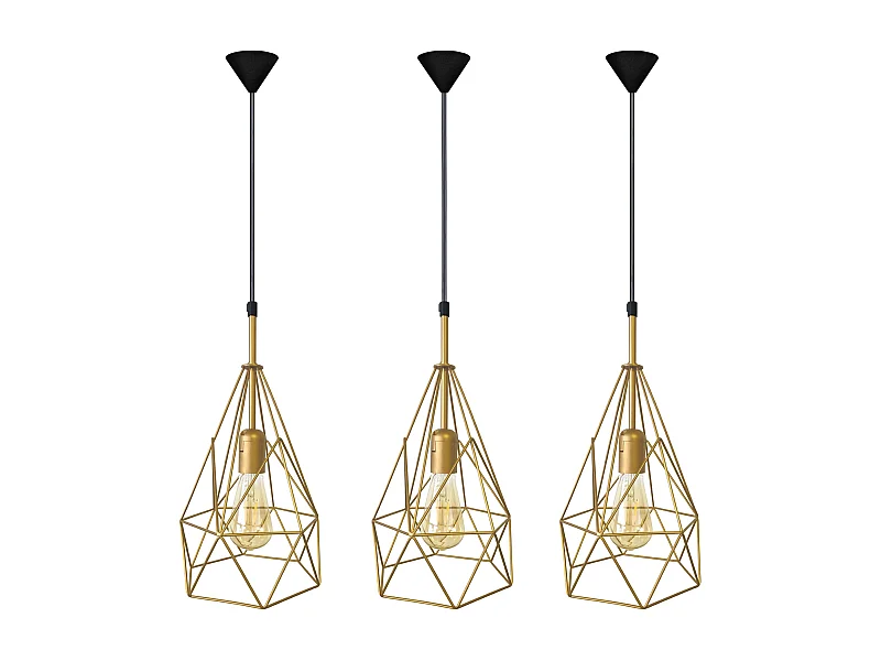 Suspension TOSEL ,métal,Doré ,H96x D20xP20cm