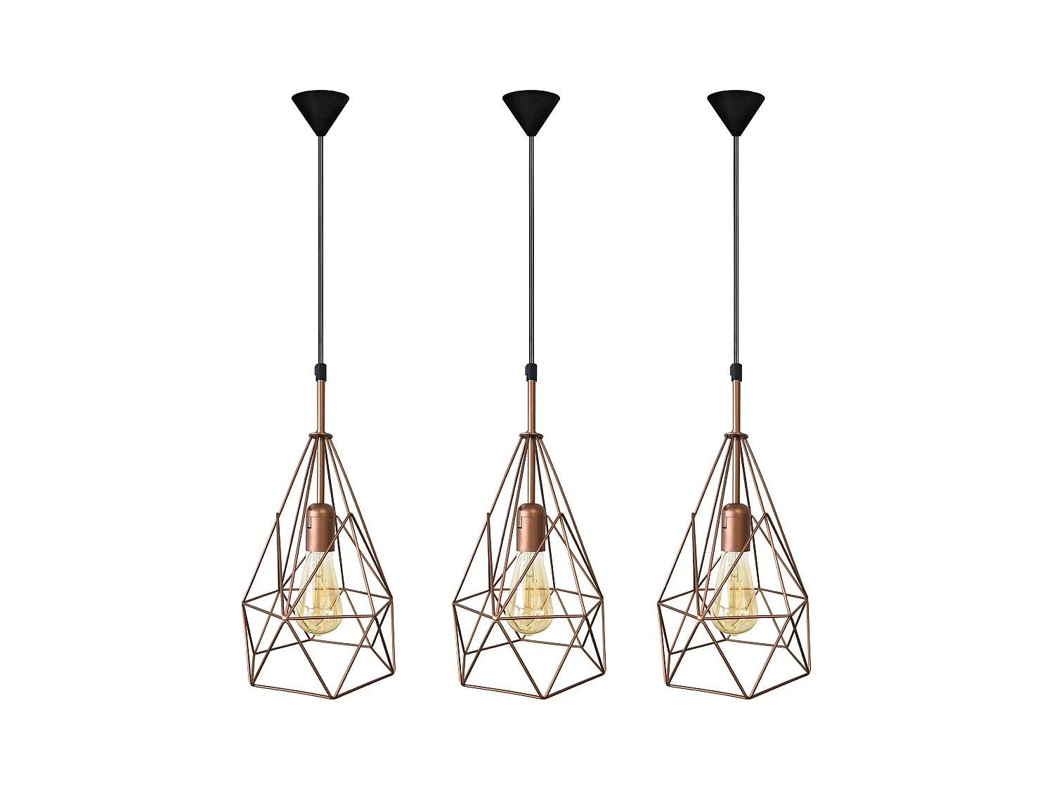 Suspensión  TOSEL ,metal,Bronce ,A 65x D40xP40cm