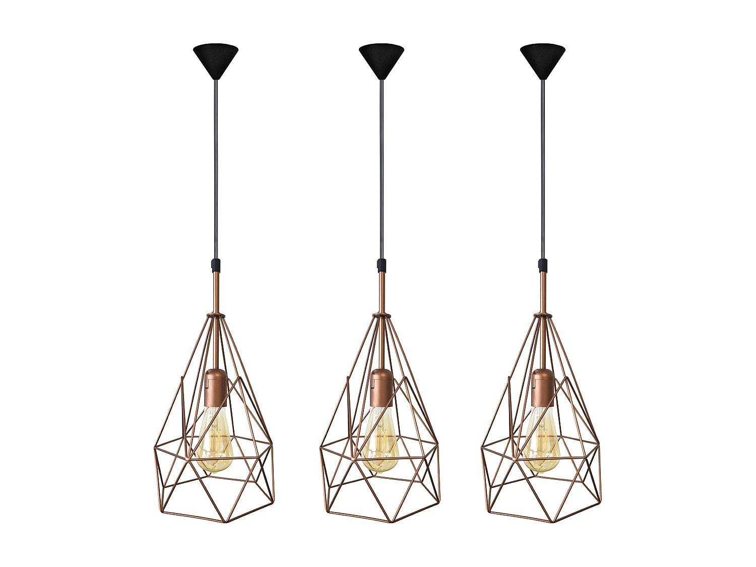 Suspension TOSEL ,métal,Cuivre ,H 96x D20xP20cm