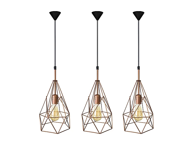 Suspension TOSEL ,métal,Cuivre ,H 96x D20xP20cm