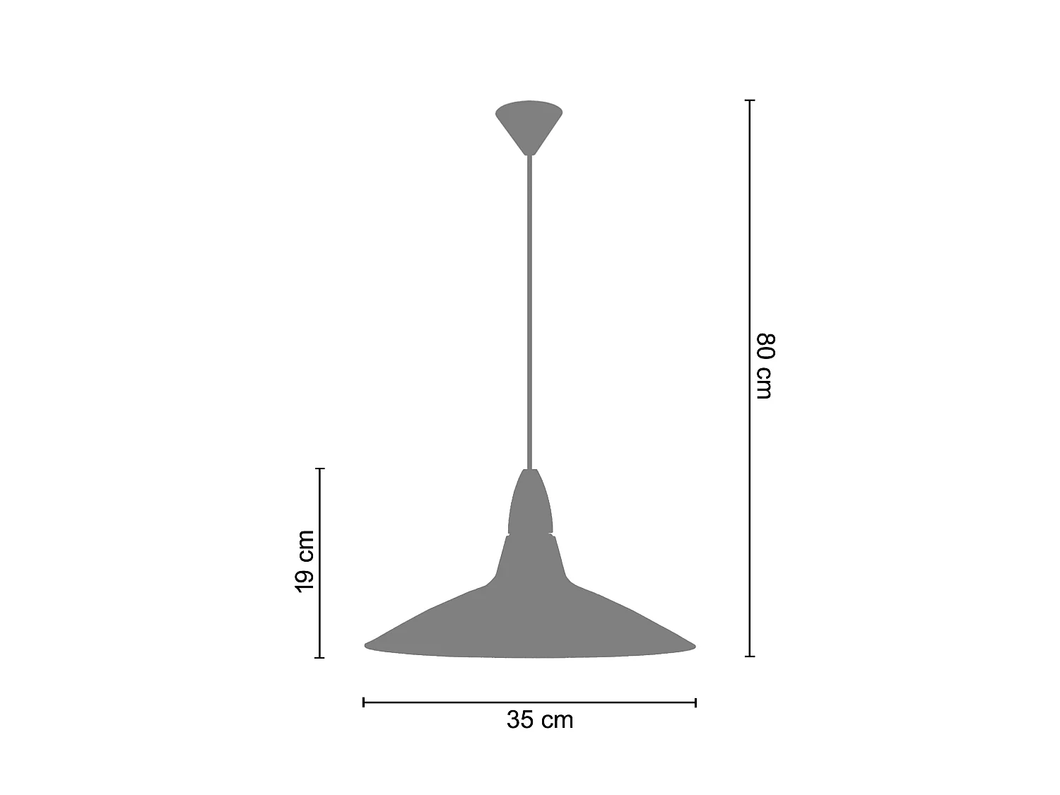 Lampadario a sospensione  legno metallo legno escura conico MATHIAS nero D'35cm