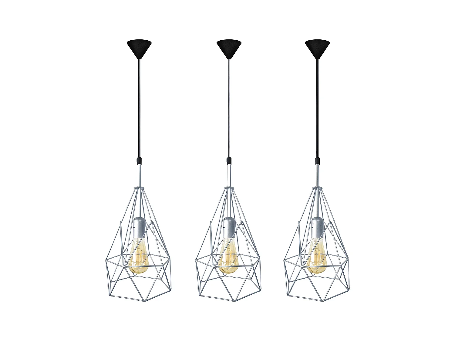 Suspensión  TOSEL ,metal ,Aluminio ,A96xD20xP20cm