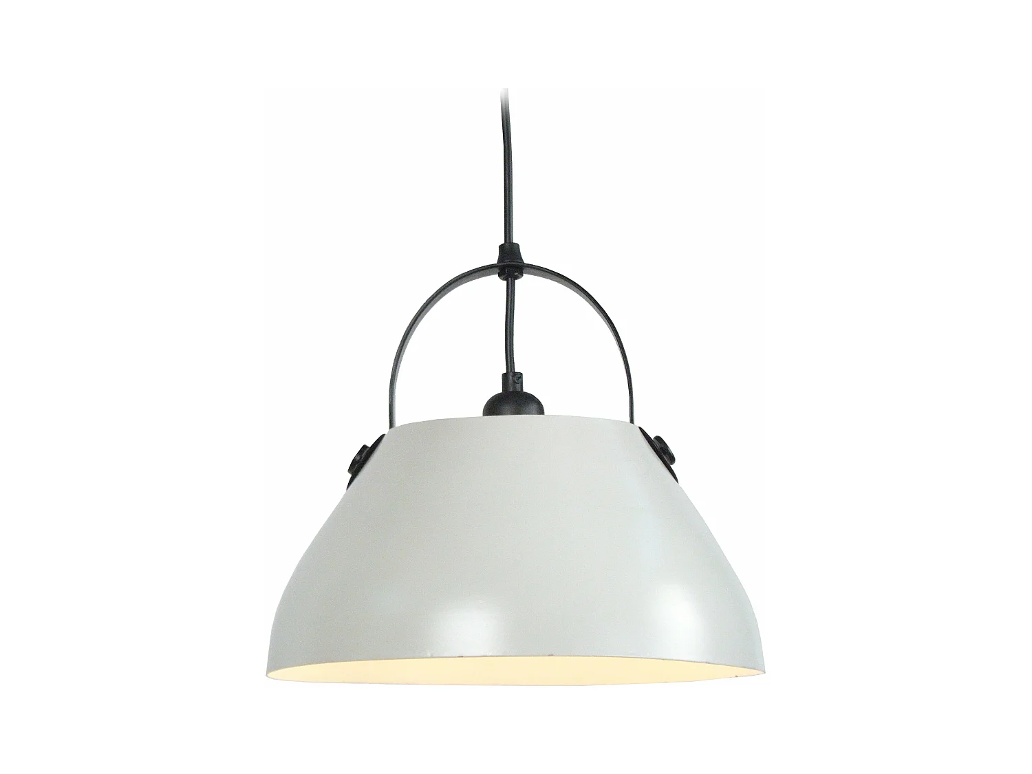 Suspension dôme métal  blanc 86 cm.