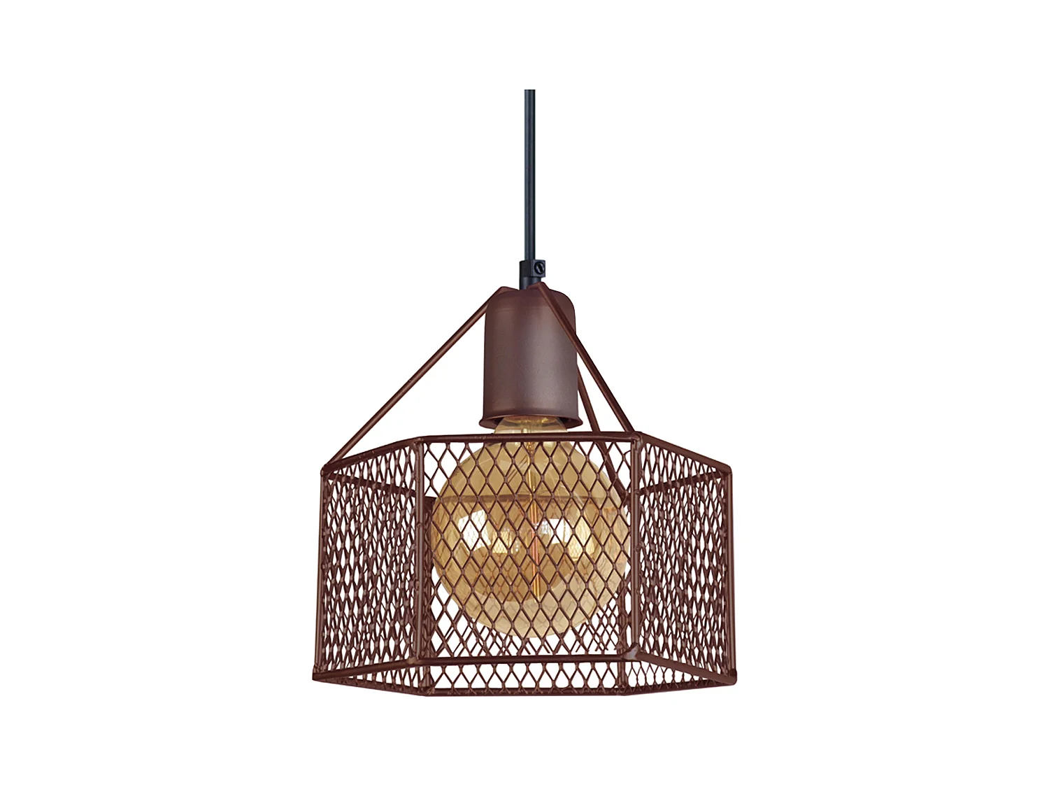 Suspensión  TOSEL ,metal,Marrón,A77xD20xP20cm