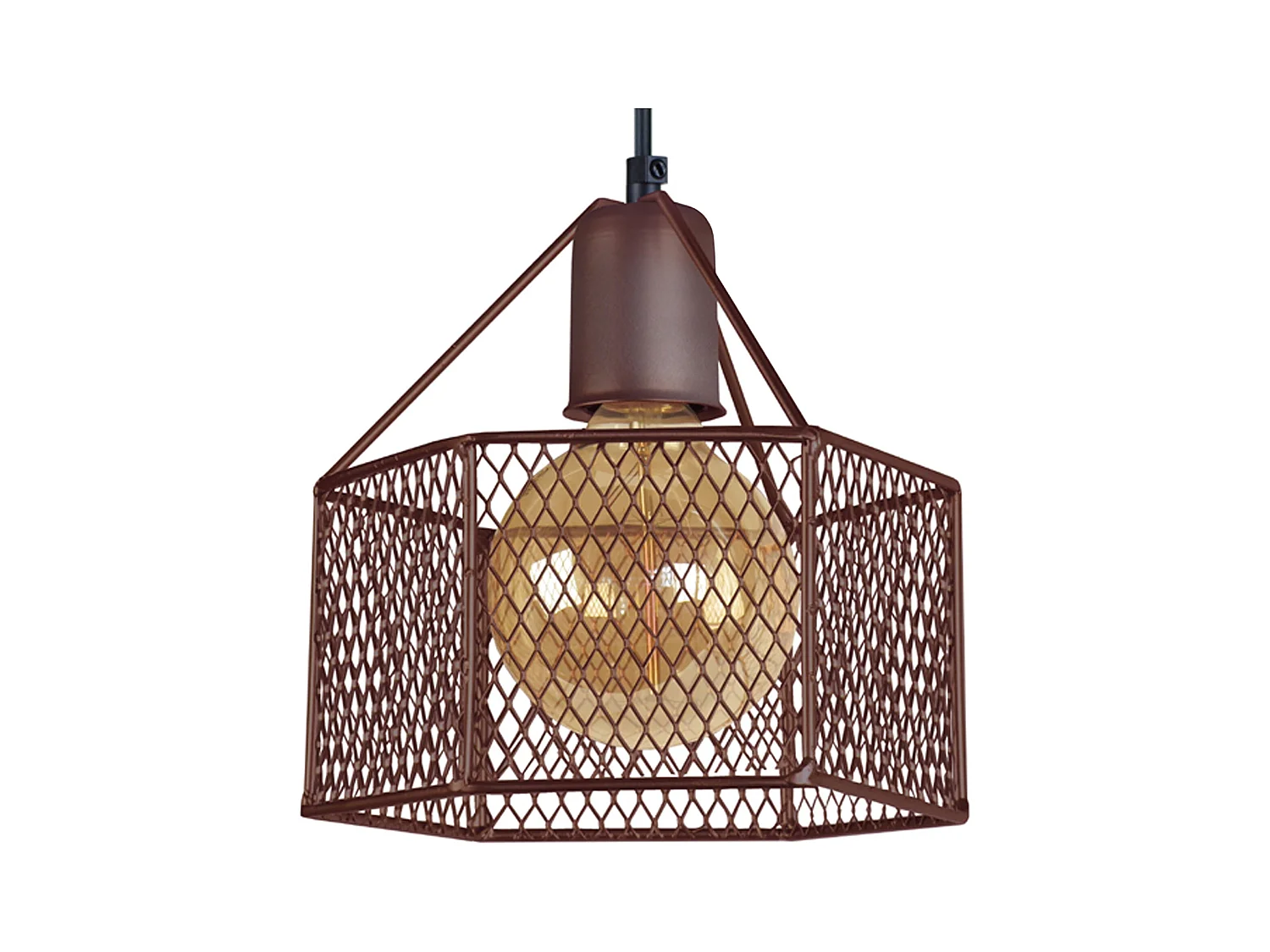 Suspensión  TOSEL ,metal,Marrón,A77xD20xP20cm