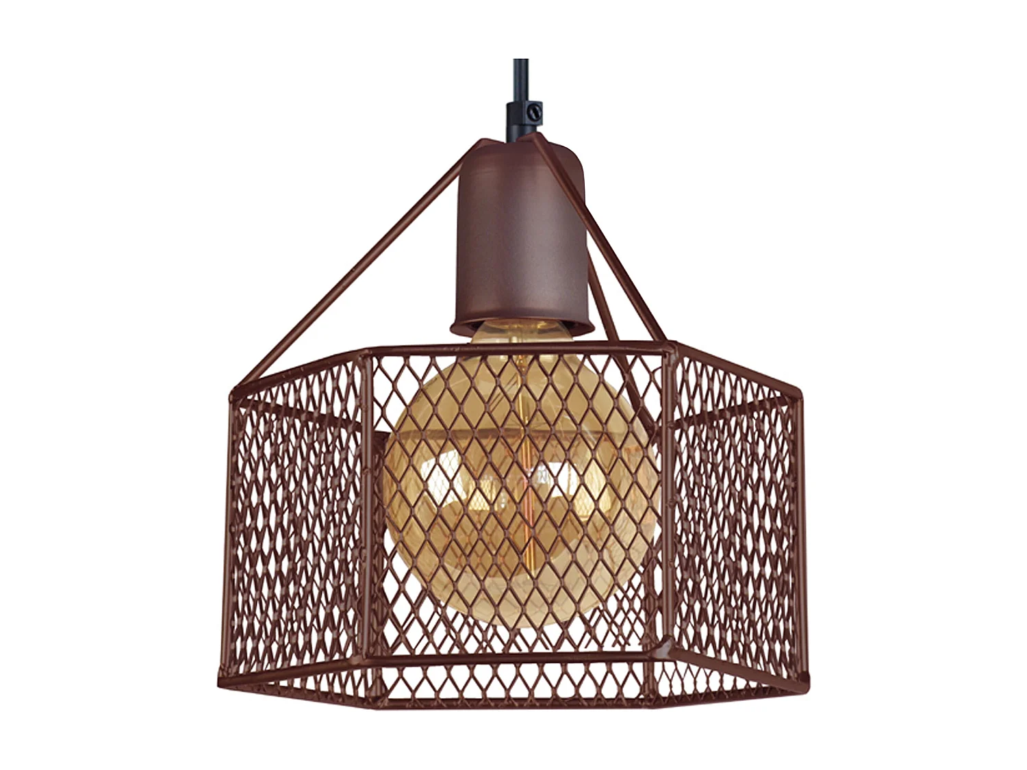 Suspension TOSEL ,métal,Marron,H77xD20xP20cm