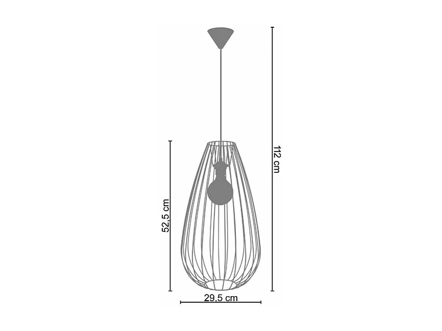 Suspensão TOSEL  CIVIDALE metal geométrico cobre D29,5 x  H112  cm