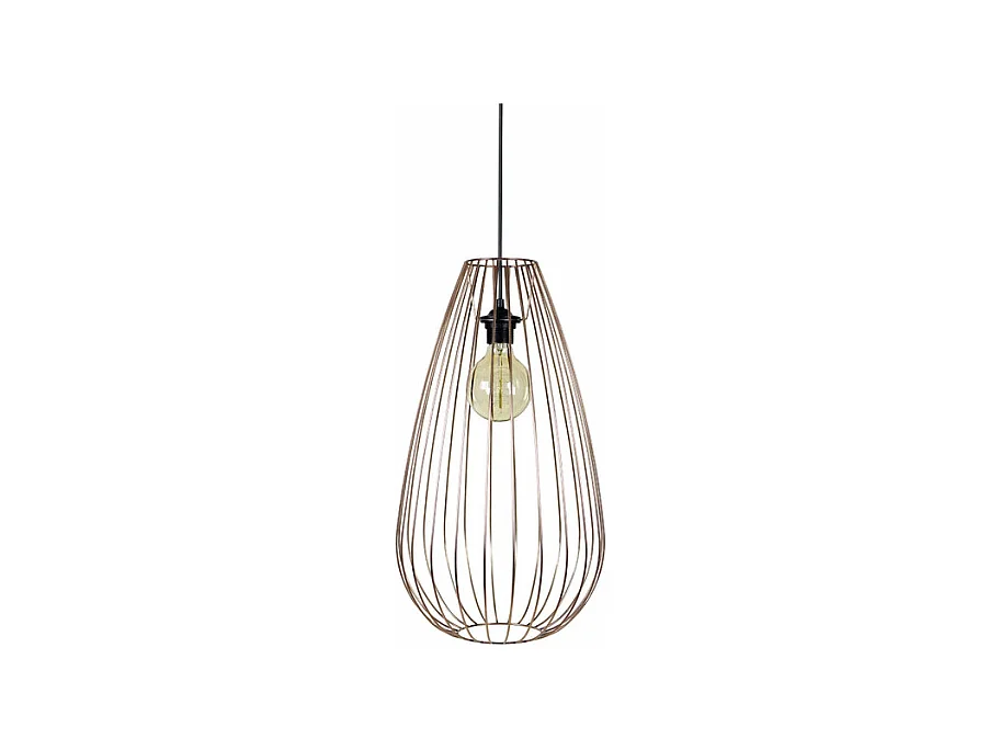 Suspension larme filaire métal  cuivré 112 cm.