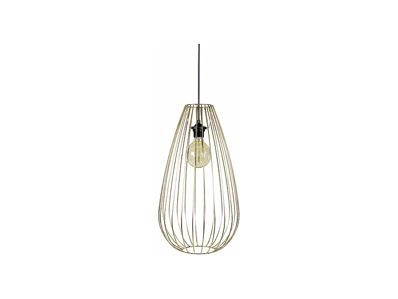 Suspension larme filaire métal  doré 112 cm.