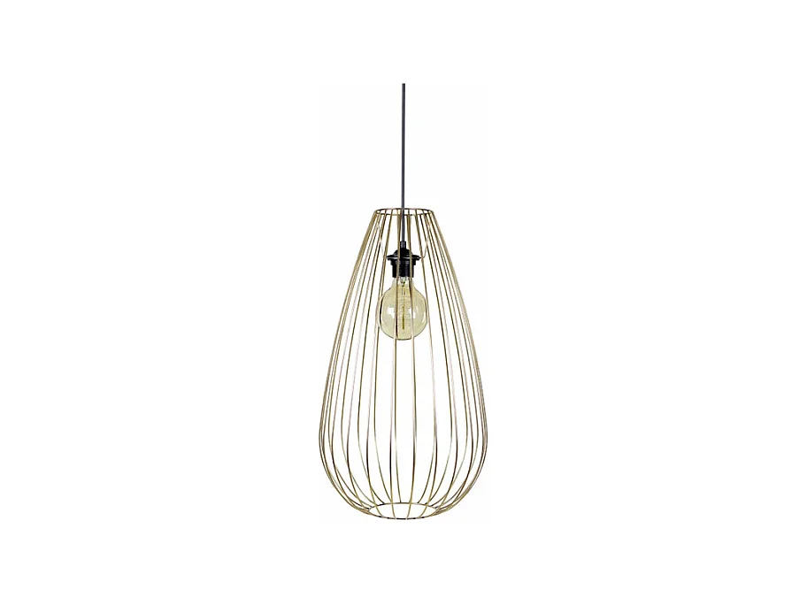 Suspension larme filaire métal  doré 112 cm.