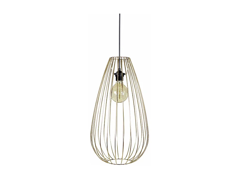 Suspension larme filaire métal  doré 112 cm.