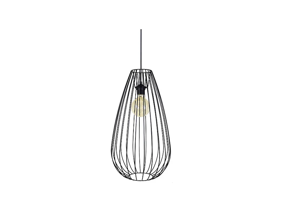Suspensão TOSEL  CIVIDALE metal geométrico preto D29,5 x  H112  cm