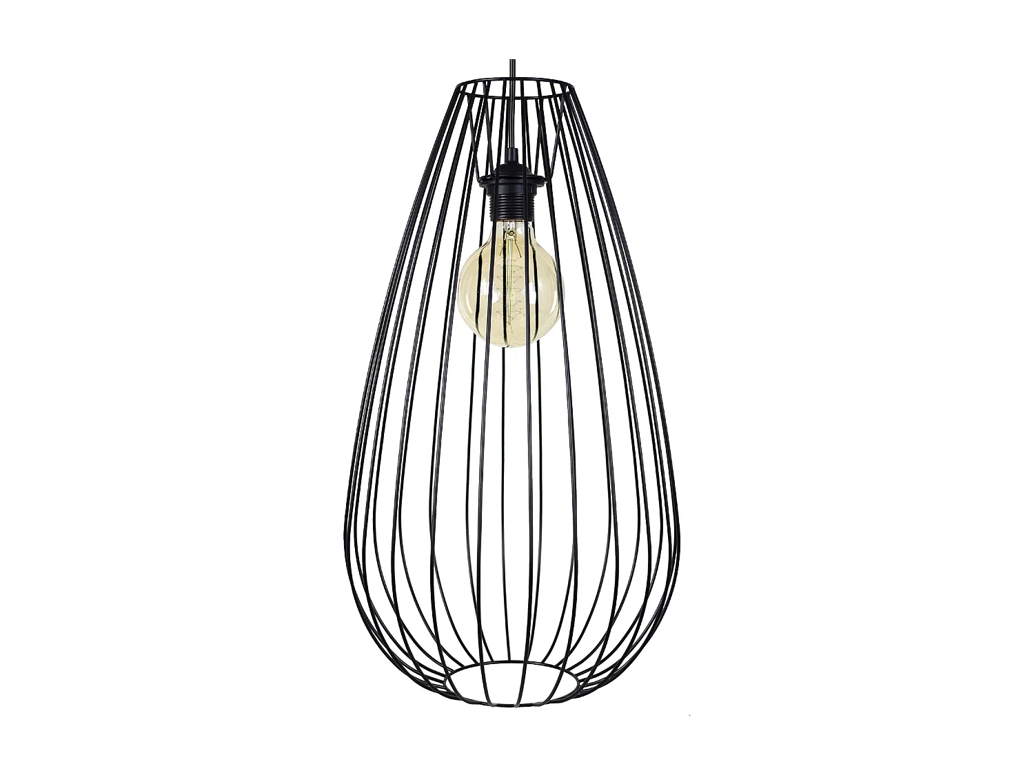 Suspensão TOSEL  CIVIDALE metal geométrico preto D29,5 x  H112  cm