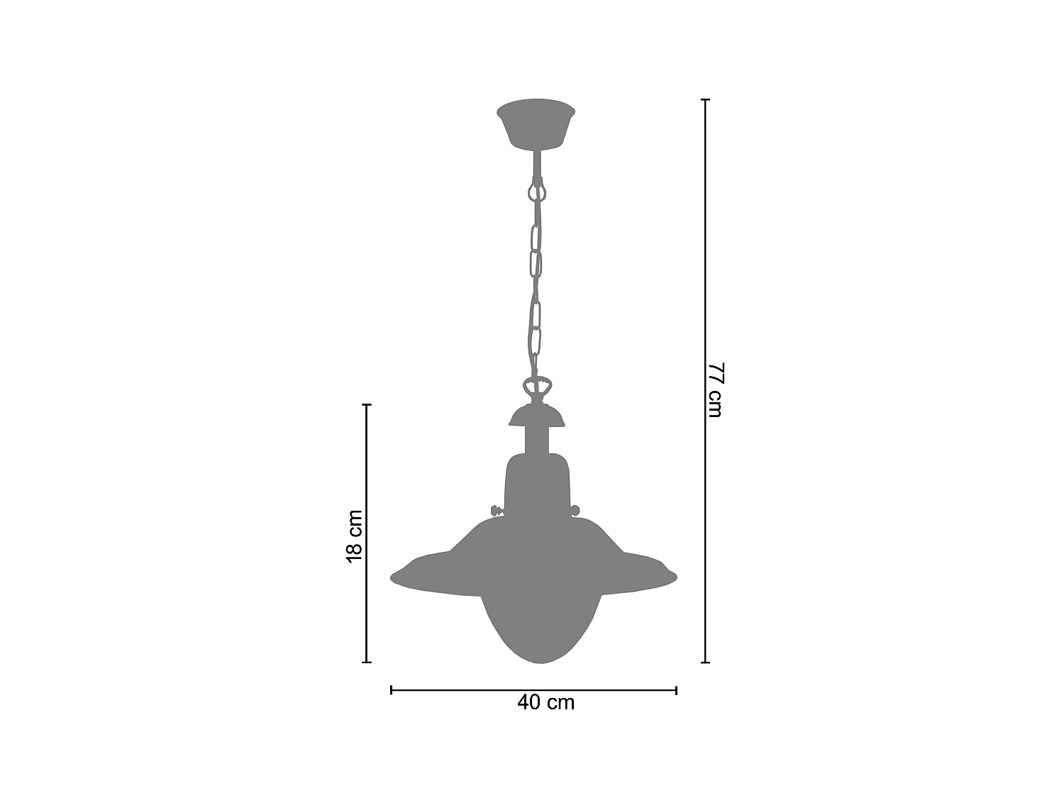 Suspensão TOSEL  MARINE B vidro cônico cetim D40 x  H77  cm