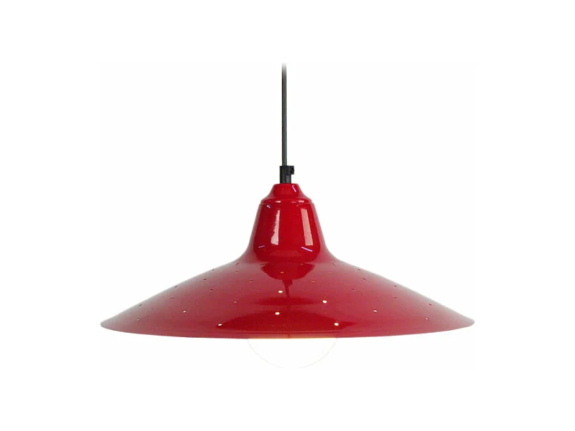Suspension dôme métal  rouge 77 cm.