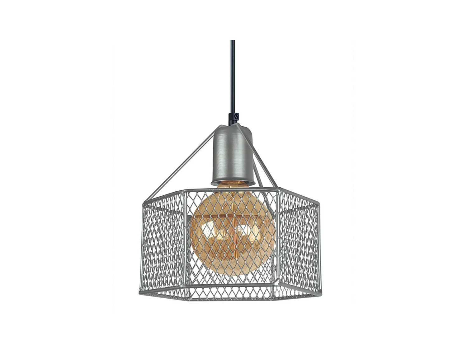 Suspensão TOSEL ADONIS metal geométrico cinza D20 x  H77  cm