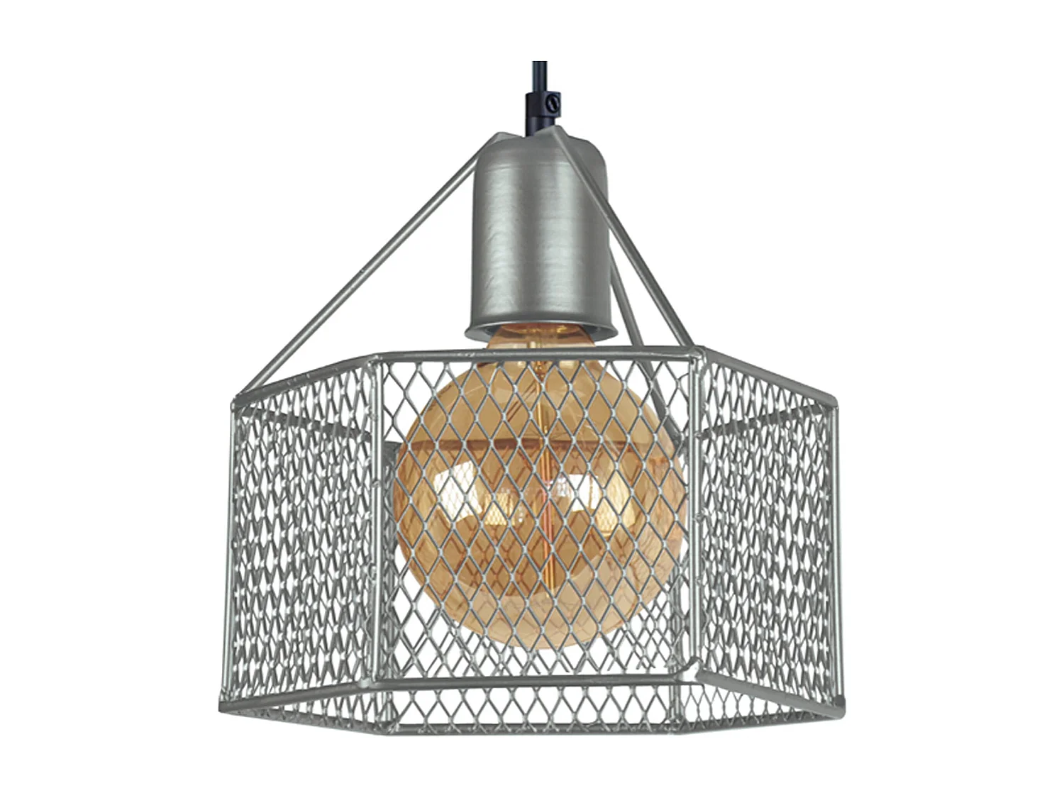 Suspensão TOSEL ADONIS metal geométrico cinza D20 x  H77  cm