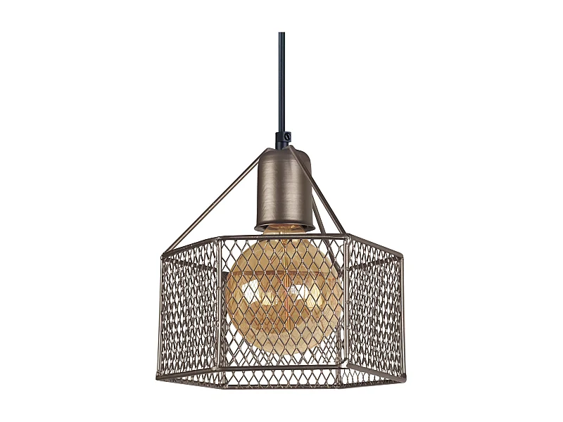 Suspensão TOSEL ADONIS metal geométrico antracite D20 x  H77  cm