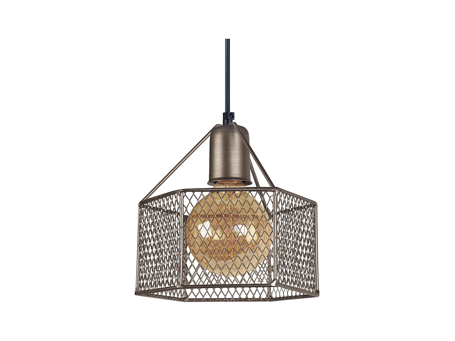 Suspensão TOSEL ADONIS metal geométrico antracite D20 x  H77  cm