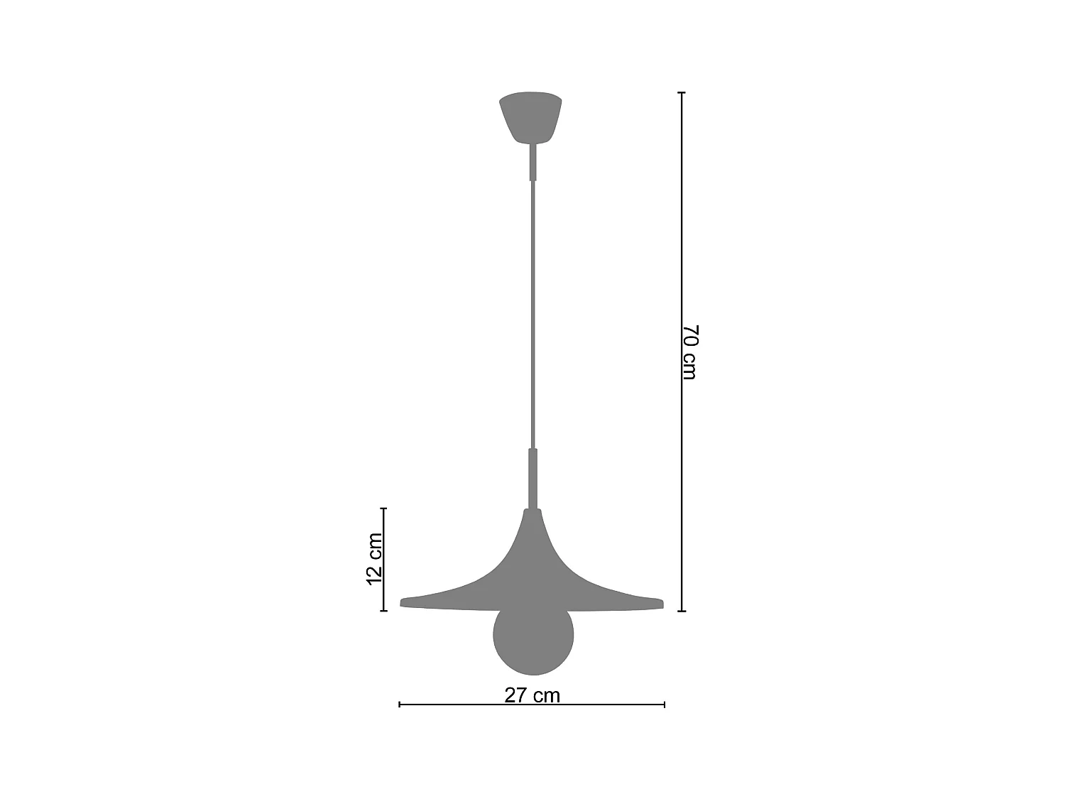 Suspensão TOSEL  SUÈDOIS metal cúpula bronze D31 x  H80  cm