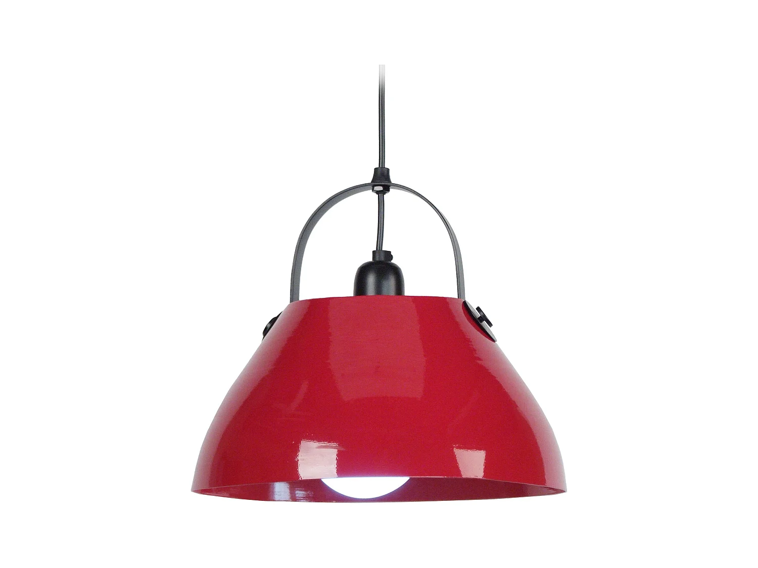 Suspension dôme métal  rouge 86 cm.
