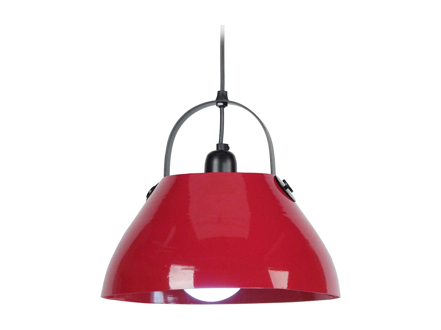 Suspension dôme métal  rouge 86 cm.