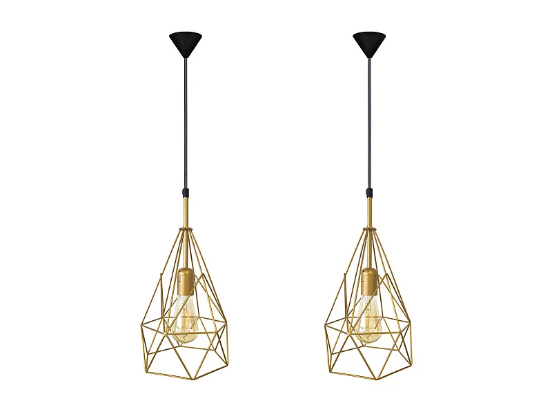 Suspensión  TOSEL ,metal,Dorado ,A 96x D20xP20cm