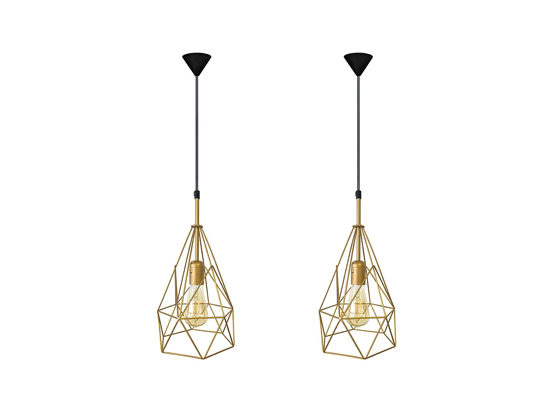 Suspensión  TOSEL ,metal,Dorado ,A 96x D20xP20cm