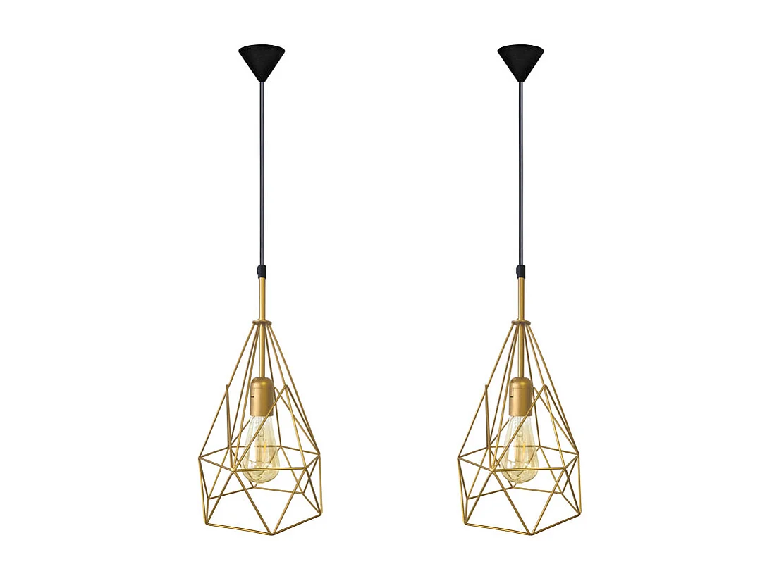 Suspension TOSEL ,métal,Doré ,H 96x D20xP20cm