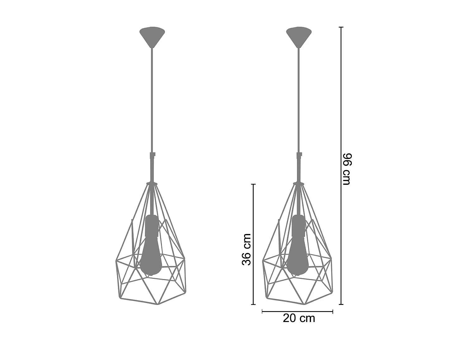 Suspension TOSEL ,métal,Doré ,H 96x D20xP20cm