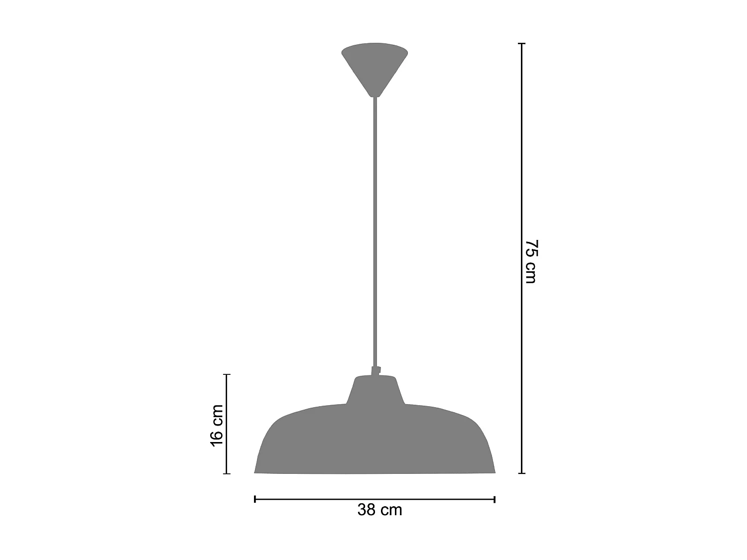 Suspension TOSEL ,métal,Noir , H75xD38xP 38cm