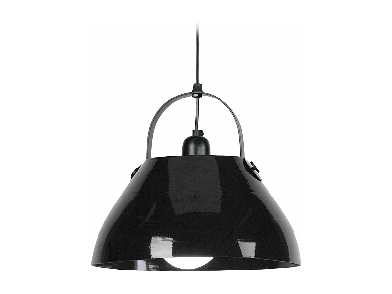 Suspension dôme métal  noir 86 cm.