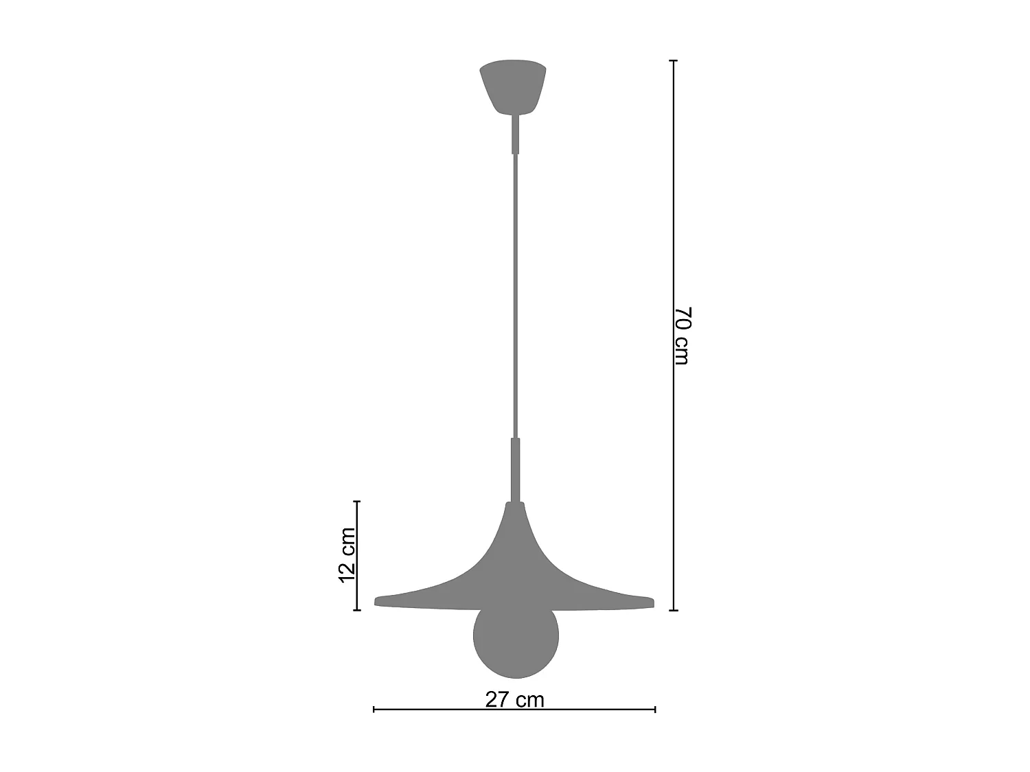 Suspension TOSEL ,métal,Rouge ,H70xD 27xP27cm