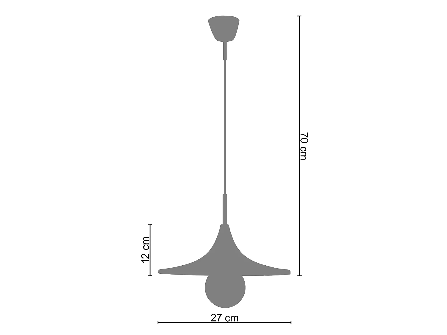 Lampadario a sospensione metallo  minareto  SUÈDOIS rosso  D'27cm
